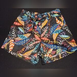 Johnny Was Jade S Multi Antun Belted Easy Linen Shorts